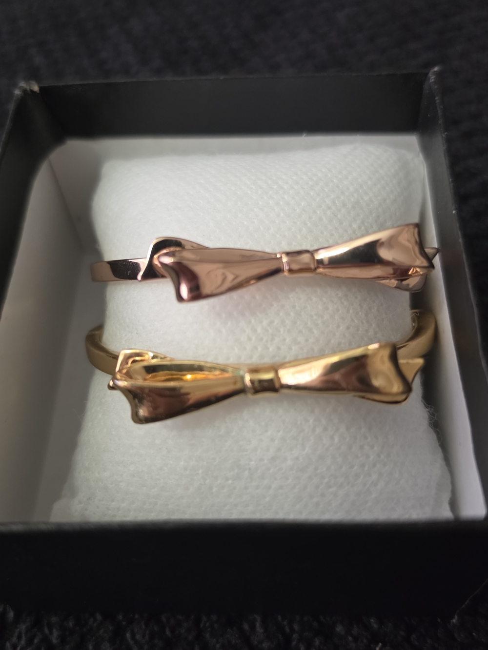 kate spade Rose Gold and Gold Bow Bangle 2 Pc Set